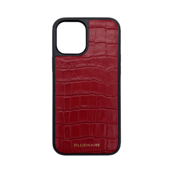 iPhone 12 Series Croco Embossed Matte Leather Case