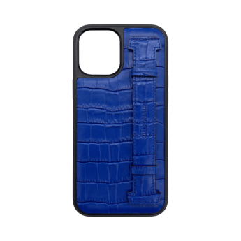 iPhone 12 Series Croco Embossed Strap Leather Case